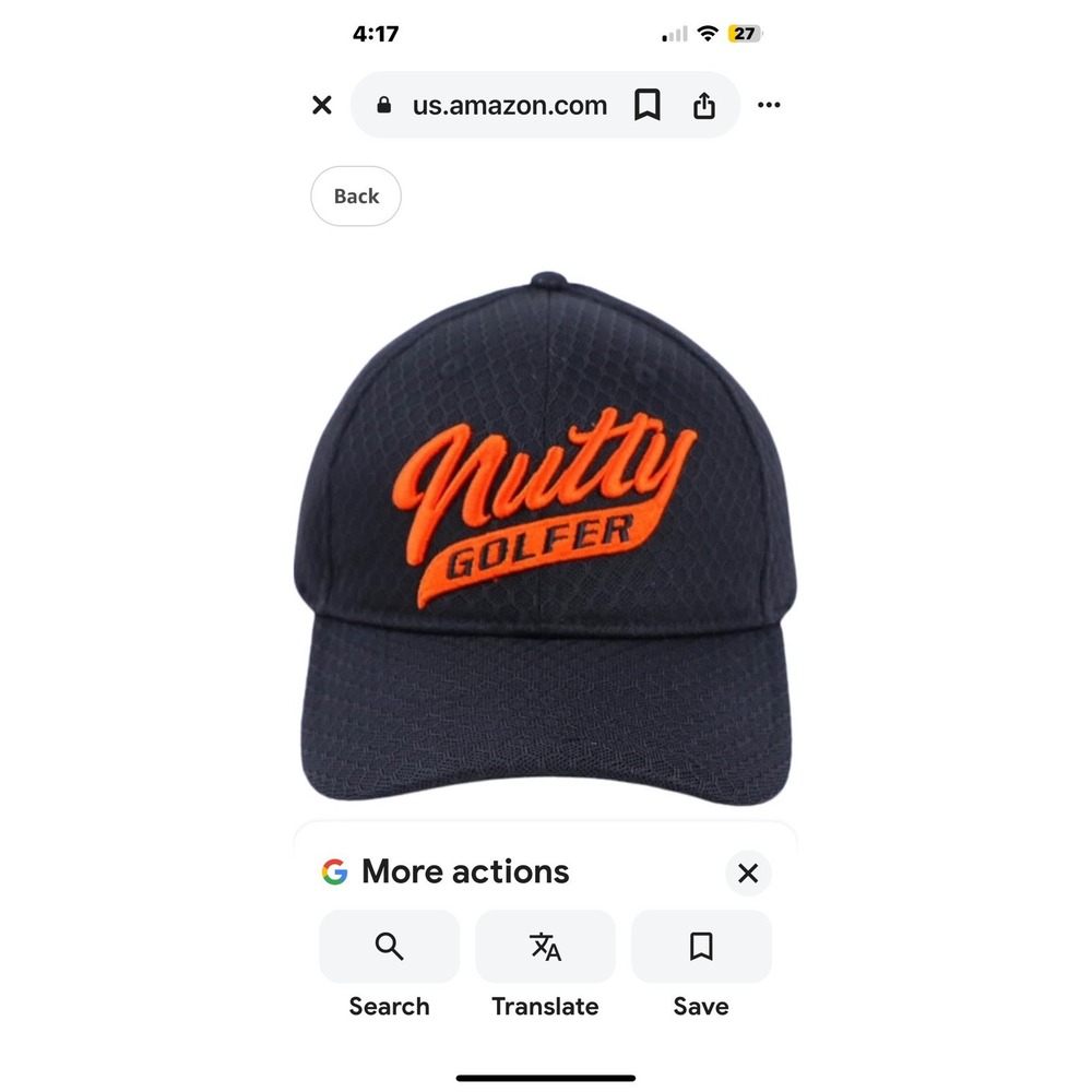 Nutty Golfer Black Pro Cap Med/lg